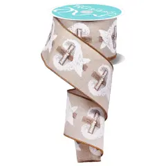 2.5" Amazing Grace Wings Ribbon: Natural (10 Yards)