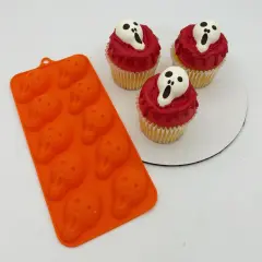 Halloween Ghost Face Silicone Chocolate Mold 10 Cavity
