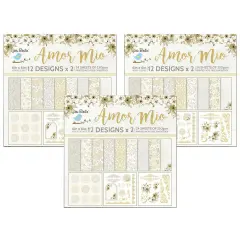 Pack of 3 - Little Birdie Cardstock 6"X6" 24/Pkg-Amor Mio