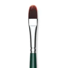 Silver Brush Ruby Satin Synthetic Brush - Filbert Comb, Size 3/8", Short Handle