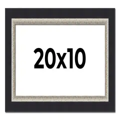 Panoramic Embellished Black Picture Frame - UV Acrylic, Foam Board Backing, Hanging Hardware
