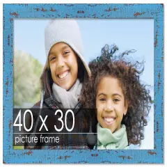 Shabby Chic Blue Picture Frame - UV Acrylic, Backing Board, Hanging Hardware Included