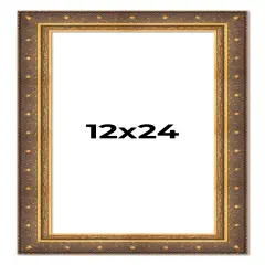 Panoramic Museum Gold Picture Frame - UV Acrylic, Foam Board Backing, Hanging Hardware