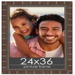 24x36 Modern Bamboo Picture Frame with UV-Resistant Acrylic & Acid Free Backing, Available in5 Finishes - Gold, Silver, Brown, Black, and Natural