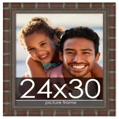 24x30 Modern Bamboo Picture Frame with UV-Resistant Acrylic & Acid Free Backing, Available in5 Finishes - Gold, Silver, Brown, Black, and Natural