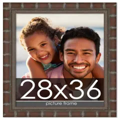 28x36 Modern Bamboo Picture Frame with UV-Resistant Acrylic & Acid Free Backing, Available in5 Finishes - Gold, Silver, Brown, Black, and Natural