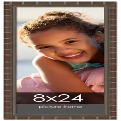8x24 Modern Bamboo Picture Frame with UV-Resistant Acrylic & Acid Free Backing, Available in5 Finishes - Gold, Silver, Brown, Black, and Natural