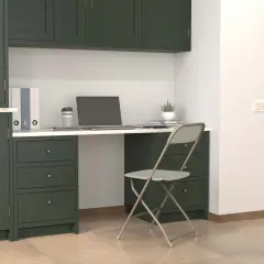 Emma and Oliver Plastic Folding Chair - 4 Pack 650LB Weight Capacity Beige