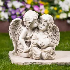 Northlight Double Cherubs with Heart Statue - 9" Beige