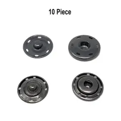 Gun Metal Sew On Snaps 6 Hole