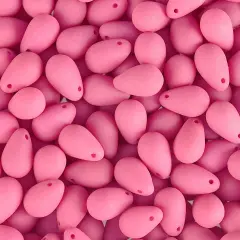 John Bead 114pcs 6x9mm Czech Glass White Alabaster Velvet Drop Bead Strands Soft Pink