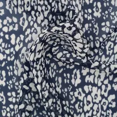 1 Yard Navy or Ivory Hi Multi Chiffon Lightweight Apparel Fabric with Flowing Drape, 58/60" Wide