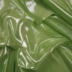 1 Yard Computer Foil Pea Green Fabric 100% Polyester, 44/45" Wide Lightweight Apparel & Dancewear Material