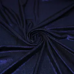 Posh Titanium Foiled Slinky Jacquard Fabric Black/Royal