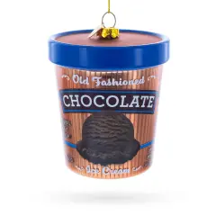 Chocolate Ice Cream Pint Glass Christmas Ornament