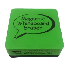 Eraser - Whiteboard - Magnetic, 2" x2", Green/Black, 12 Pack