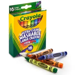 Large Ultra-Clean Washable Crayons, 16 Colors