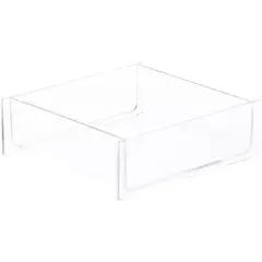 Plymor Clear Acrylic Square Open Top Merchandise Display Tray, 6" W x 6" D x 2" H