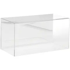 Plymor Clear Acrylic Display Case with Hardwood Base, 12" W x 6" D x 6" H No Base (Mirrored)