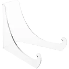 Plymor Clear Acrylic Flat Back Easel With Extra Deep Support Ledges, 4.5" H x 4" W x 5.75" D