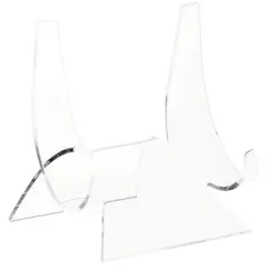 Plymor Clear Acrylic Double-Scoop Display Easel, 4.875" H x 4.75" W x 4" D