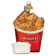 Old World Christmas 3.25 In Chicken Nuggets Christmas Tree Ornament , Dipping Sauce Bite-Size Red