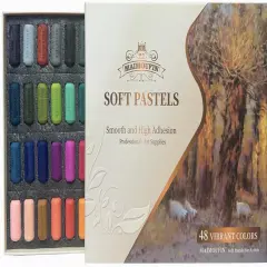 Soft Pastels for Artists Highly Pigmented Sticks 48 Vibrant Colors Professional Grade Art Supplies Smooth Blendable Pastels Set for Drawing,Painting Artists,Beginner