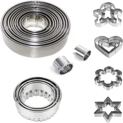 Cookie Cutter Set Circle, Heart, Star & More Shapes 27 Pieces