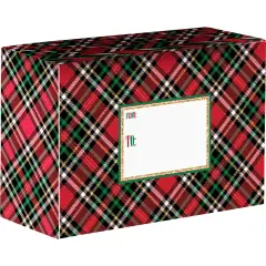 Pack/6: Red Gold Plaid Theme Mailing Box - 9-1/2 x 4 x 6-1/2"