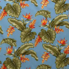 1 Yard Monstera Banana Leaf Birds Paradise Orange Ginger Cotton Upholstery Fabric 36in L x 56in W