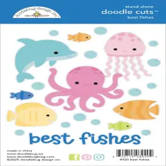 Doodlebug Doodle Cuts Dies-Best Fishes, Summer Fun