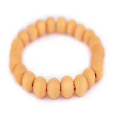 The Bead Chest Wood Stretch Bracelet, Yellow - Stackable Beaded Jewelry, Unisex for Men & Women