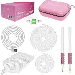 E-Painter for Diamond Painting - Pink - Wireless Pen with Vacuum Pump - Accessories for Setting AB Stones Without Wax - Diamond Painting Pen