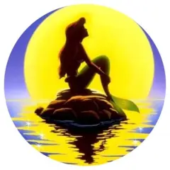 Mermaid Silhouette Edible Icing Image Cake topper for 1/4 sheet cake or larger