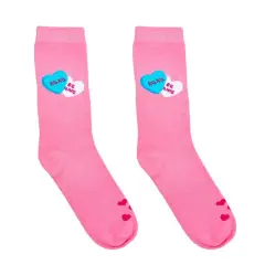 CONVERSATION HEARTS ADULT CREW SOCKS