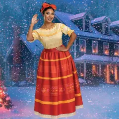 Teen Girls Dolores Costume from Encanto with Dress and Headband