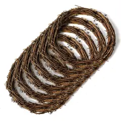 6 Pcs 10 Inch Natural Grapevine Wreaths frame, Vine Branch Wreath, Rattan Wreath for DIY Craft, Front Door Wall Hanging, Wedding and Party Decors