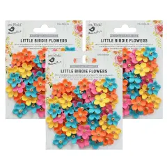 Pack of 3 - Little Birdie Beaded Blooms 50/Pkg-Vivid Palette