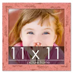 Square Shabby Chic Pink Picture Frame - UV Acrylic, Foam Board Backing, Hanging Hardware