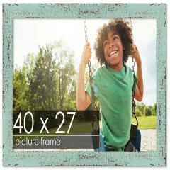 Shabby Chic Green Picture Frame - UV Acrylic, Backing Board, Hanging Hardware Included