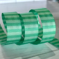 Sea Green Tonal Stripe 1&rdquo; Seatbelt Webbing (by the yard)