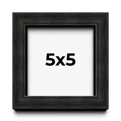 Square Barnwood Shadow Box Black Picture Frame - UV Acrylic, Backing, Hanging Hardware