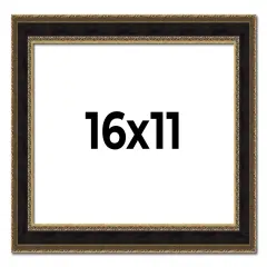 Ornate Brown Picture Frame - UV Acrylic, Backing Board, Hanging Hardware Included