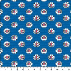 NBA Licensed Los Angeles Clippers Ditsy City Print Cotton Fabric by the Yard