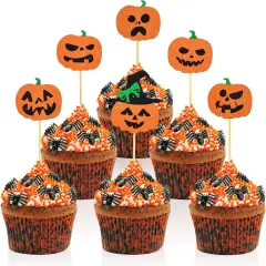 12pcs Happy Halloween Cupcake Toppers