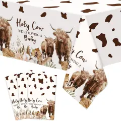 Western Highland Cows Baby Shower Tablecloths
