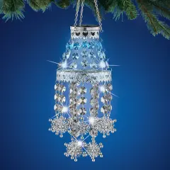 Collections Etc Solar Powered Sparkling Snowflake Garden Mobile