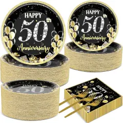 50 Guests 50th Anniversary Plates Napkins Party Supplies