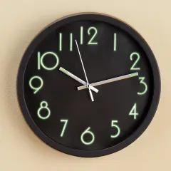Collections Etc Easy-to-Read Glow-in-the-Dark Wall Clock