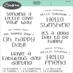 Sizzix Clear Stamps 12/Pkg-Sending A Little Love